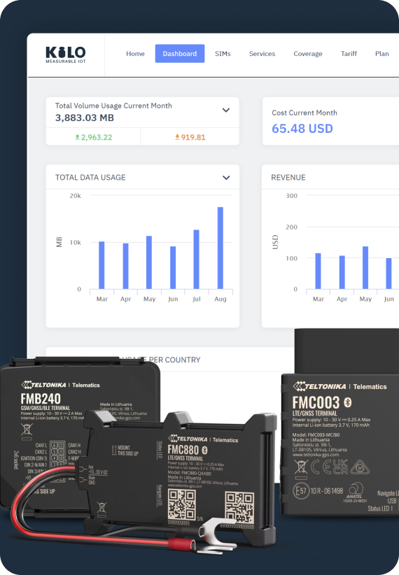 Unified IoT management platform dashboard overview